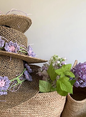 繁花系列春夏新品 平顶日常时尚海边度假礼帽甜美小清新草帽女