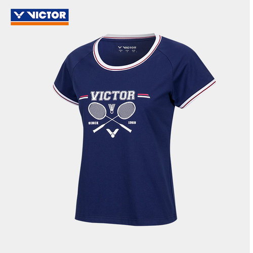 VICTOR/威克多胜利羽毛球服T-5502VBC俱乐部系列女款运动短袖T恤 - 图2