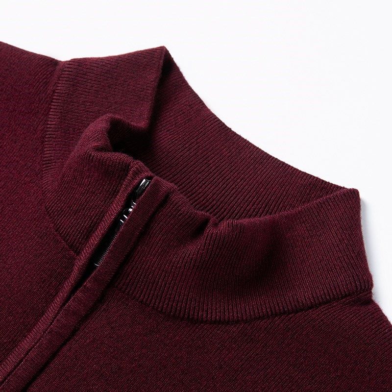 拉链半高领短袖毛衣男修身半袖羊毛衫半截袖男款秋冬季针织打底衫,淘宝优惠券,粉丝福利购,淘宝优惠卷