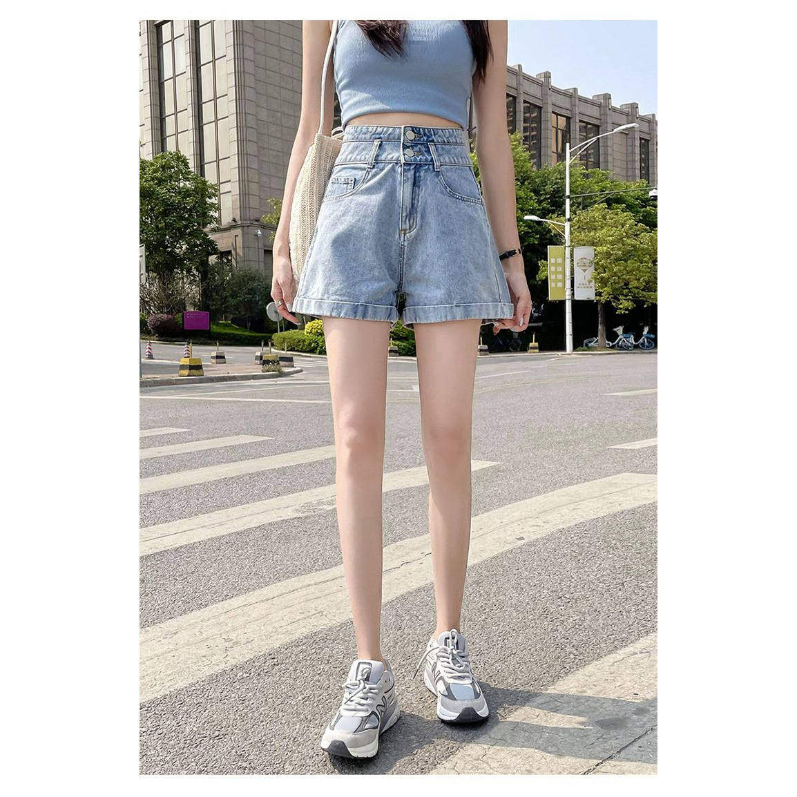 高腰牛仔短裤女夏季薄款2026年新款显瘦小个子a字宽松阔腿热裤子,淘宝优惠券,粉丝福利购,淘宝优惠卷