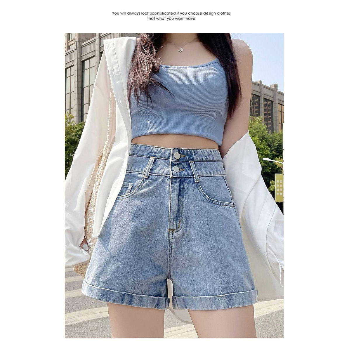 高腰牛仔短裤女夏季薄款2026年新款显瘦小个子a字宽松阔腿热裤子,淘宝优惠券,粉丝福利购,淘宝优惠卷
