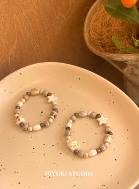 爱心熊仔陶瓷中式手链情侣款