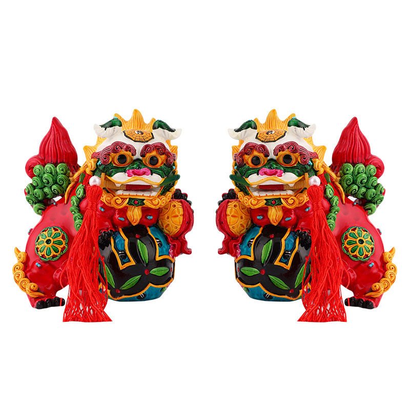 Chinese style souvenir dragon and lion porcelain Crafts gift - 图3