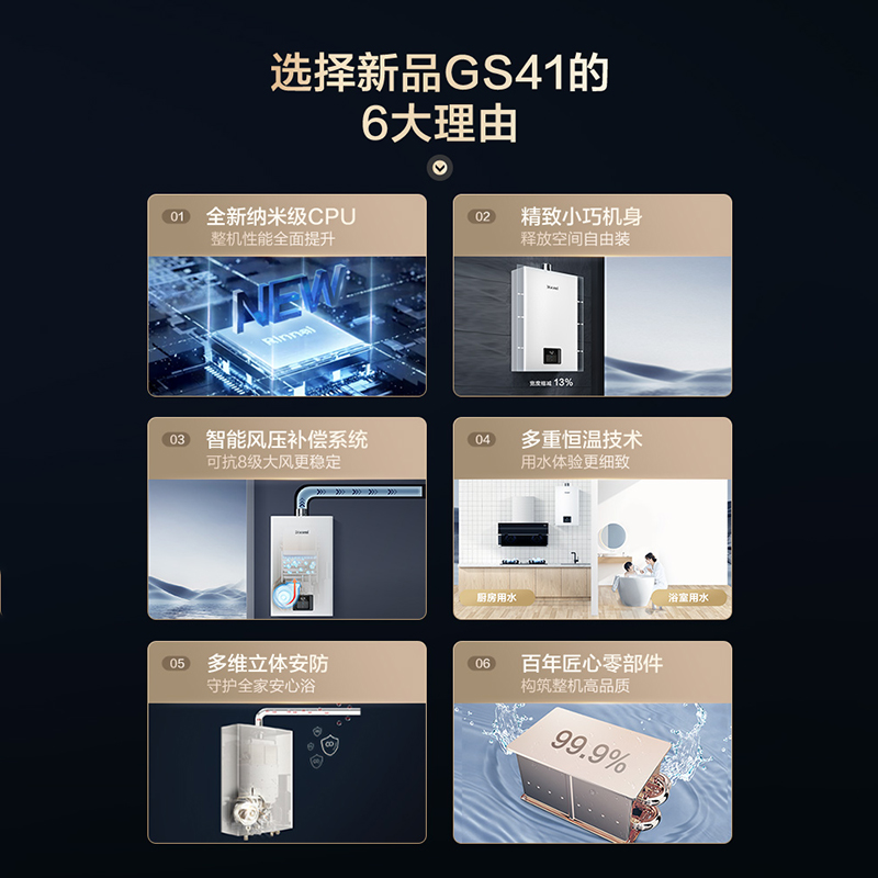 Rinnai/林内 JSQ31-GS41燃气热水器家用恒温天然气静音洗澡强排式 - 图1