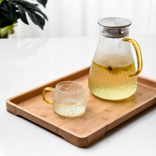 井柚竹木早餐托盘茶盘大号长方形茶托盘水果盘圆形茶水盘餐厅托盘 - 图0