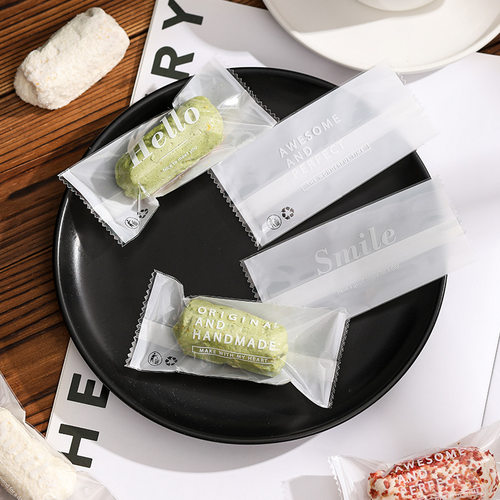 网红奶酥包装袋批发燕麦饼干太妃糖糯米船烘焙diy透明机封袋 - 图0