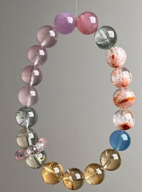 天然水晶手链多宝马卡龙圆珠水晶女款小众设计款手串时尚手链