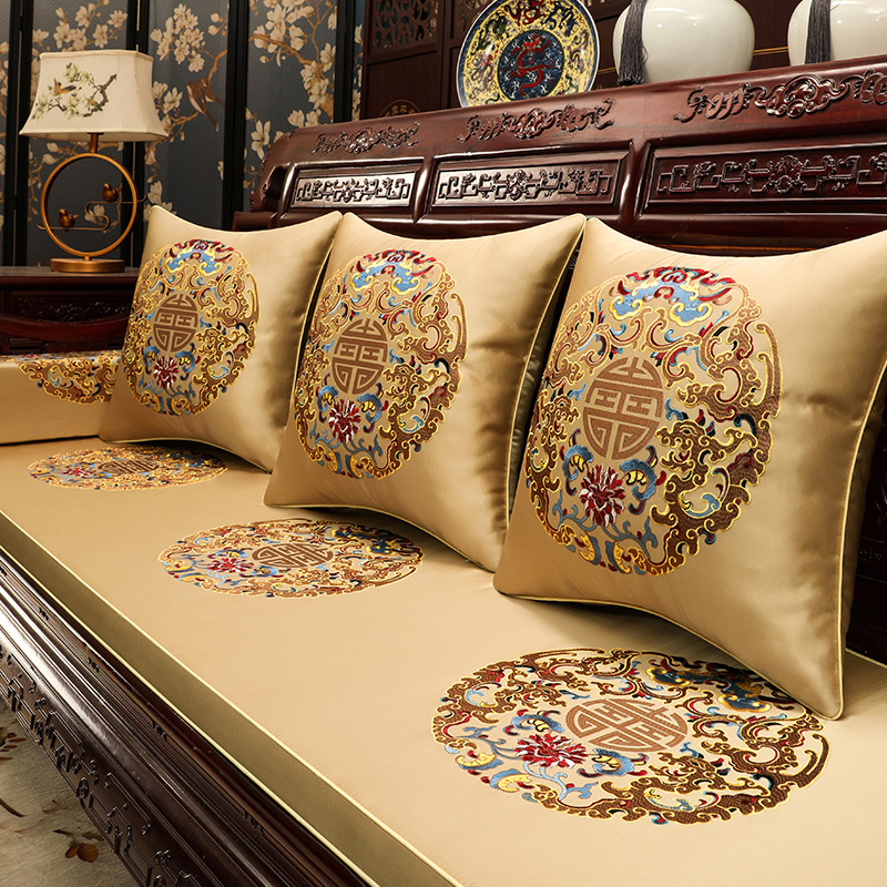 中式红木沙发垫新中式高端实木家具坐垫罗汉床五件套垫子定制座垫