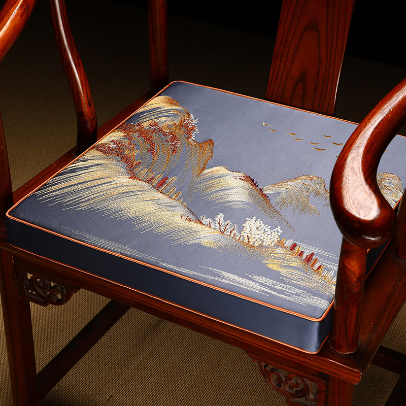 红木椅子坐垫靠背一体中式实木圈椅茶椅垫座垫靠山靠枕罗汉床靠垫 - 图1