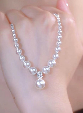 2024年新款施家珍珠锁骨链女