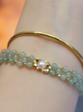 新款手工编织手链玛瑙玉石珠手串