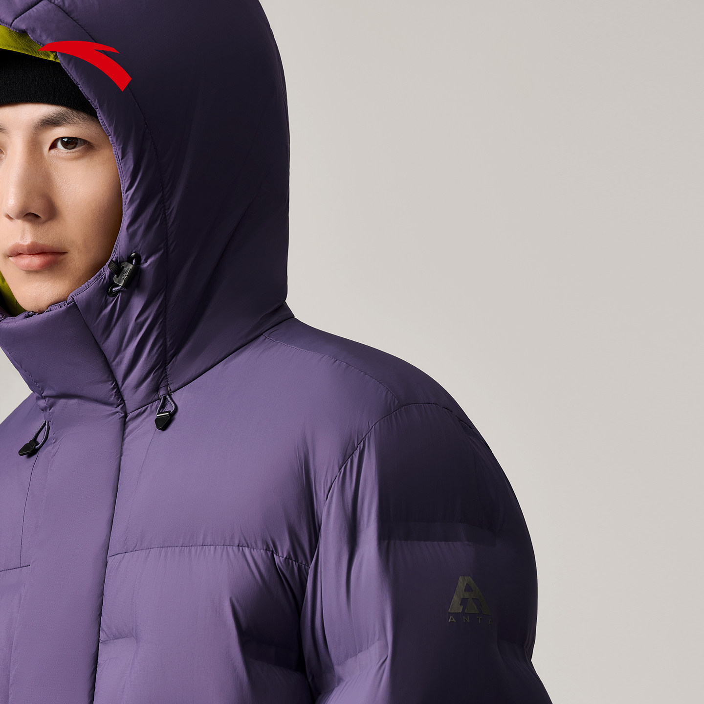 安踏面包羽绒服丨火山岩无缝男士2025冬季新款鹅绒保暖百搭外套