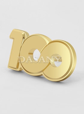 服务100满意徽章数字胸章销售襟章LOGO个性企业司徽纪念西服胸针