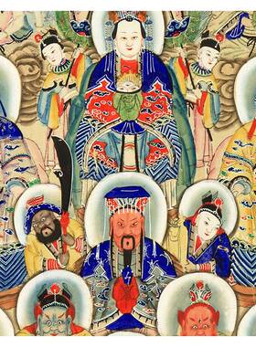 佛道神仙画全坛神像供奉中堂挂画 佛堂道场装饰 丝绸卷轴画已装裱