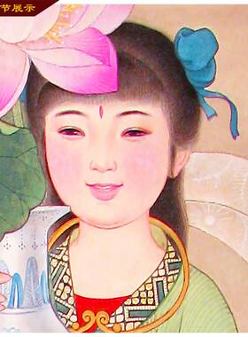 和合二圣家居客厅卧室婚房挂画金童玉女画寒山拾得字画丝绸卷轴画