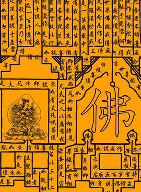 金刚塔经书字画 卷轴挂画佛堂装饰丝绸画 金刚般若波罗蜜心经包邮