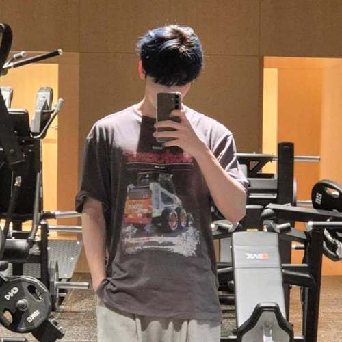 TXT崔凡圭姜太显崔秀彬同款衣服宽松纯棉印花落肩短袖T体恤打底衫 - 图1