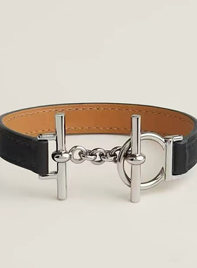 25新款皮手镯配金属拉环活动扣手环真皮专柜品质H时尚女士