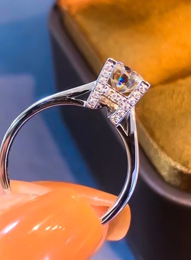 双面满钻微镶1克拉求婚戒指