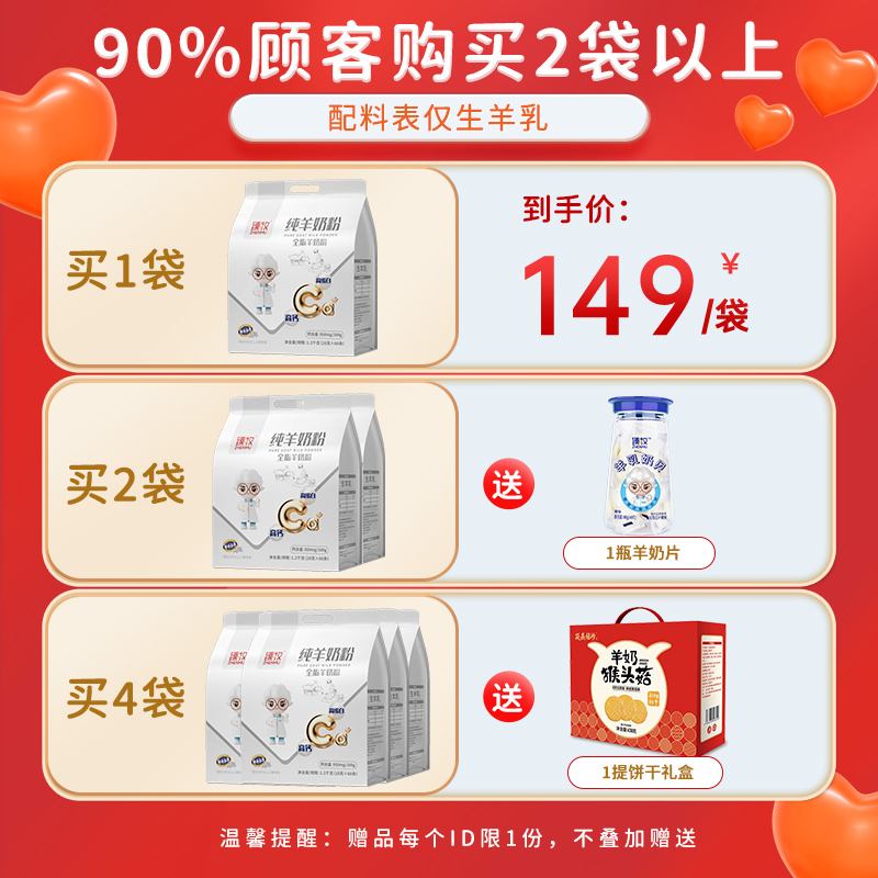 臻牧小分子纯羊奶粉1200g*1袋正品官方旗舰店中老年高钙品牌子-图0