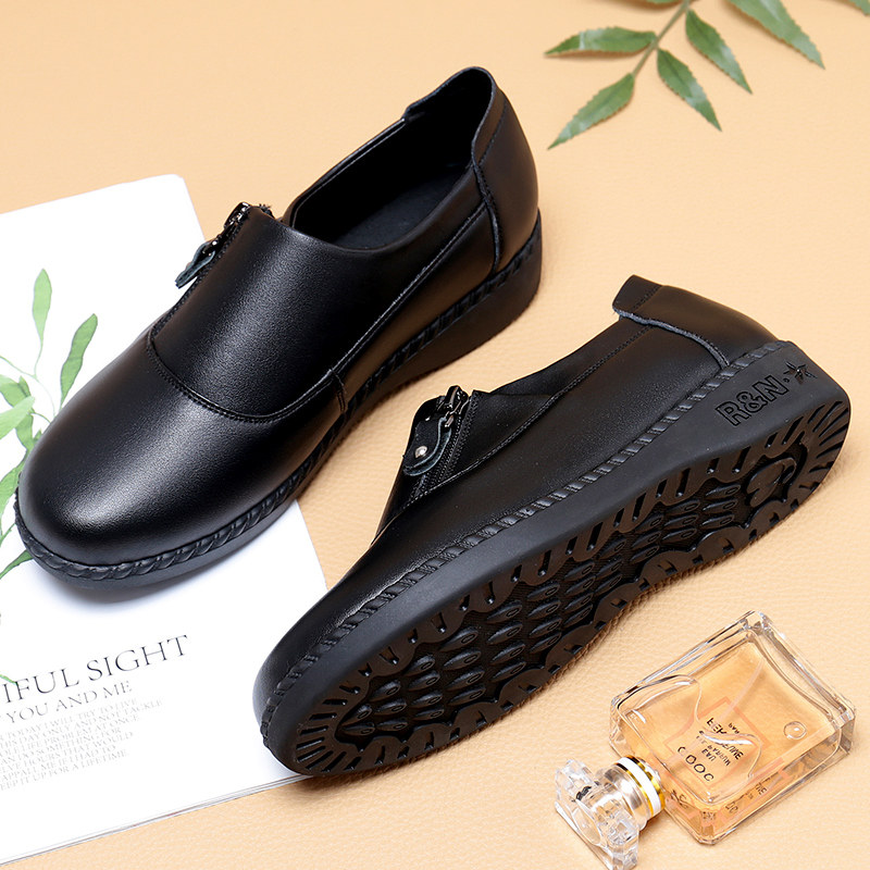 妈妈鞋皮鞋真皮软底单鞋中年中老年平底奶奶老人鞋女大码女鞋春秋,淘宝优惠券,粉丝福利购,淘宝优惠卷