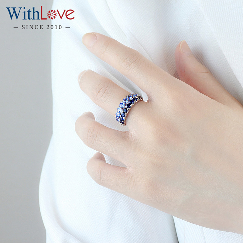 WithLove double row sapphire platinum ring