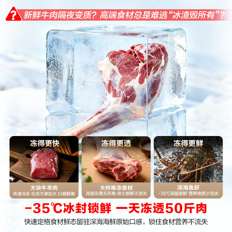 【新品】容声300升大容量减霜冰柜家商两用冷藏冷冻单温节能冷柜