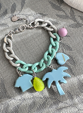 韩国AZNAVOUR/GRAIN de BEAUTE 百搭椰树爱心手链女