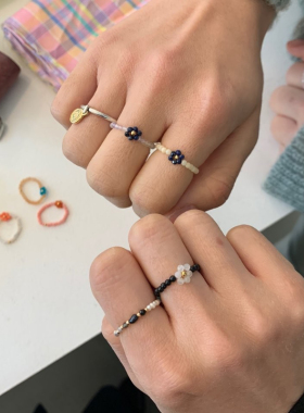 韩国进口饰品 百搭简约 小众ins风鱼线戒指 松紧指环女