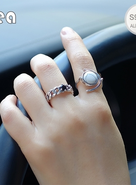 韩国进口戒子s925银复古