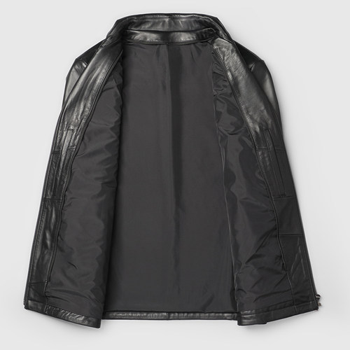 冬季新款水貂内胆皮毛一体男中老年头层绵羊皮真皮皮衣父亲外套厚 - 图3