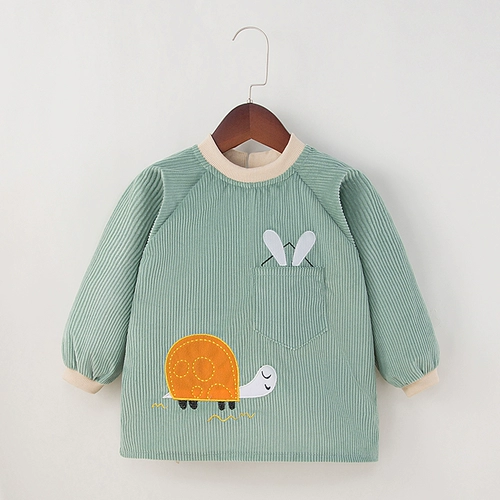 Детский нагрудник, демисезонный водонепроницаемый лонгслив для еды, фартук, анти-грязь, сзади на завязках