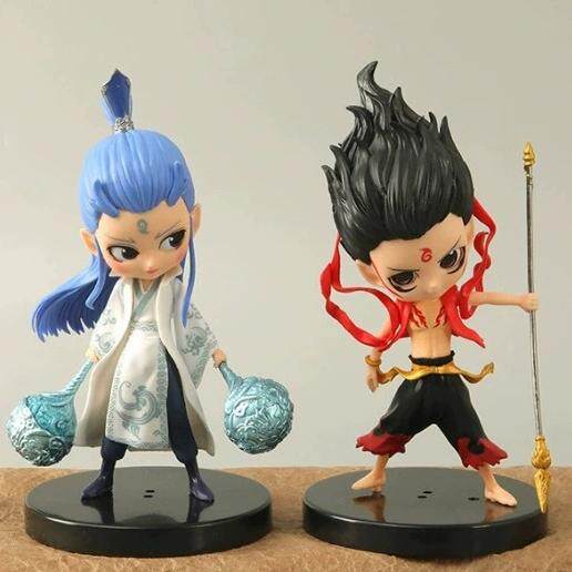 哪咤魔童闹海电影同款哪吒手办动漫模型敖丙盲盒公仔蛋糕摆件玩具