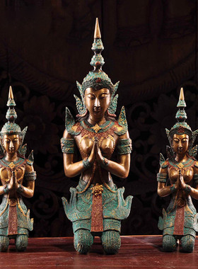 纯铜玄关供奉仿古风电视柜工艺品