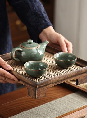 异丽泰国木质茶水杯子托盘茶点盘