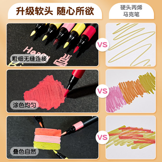 Small black box soft-tipped acrylic marker pen for primary school students