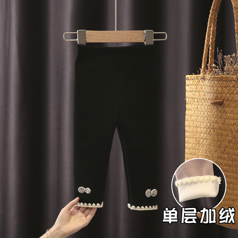 女童加绒春秋冬款婴儿一体绒打底裤 嘿呀竹裤子