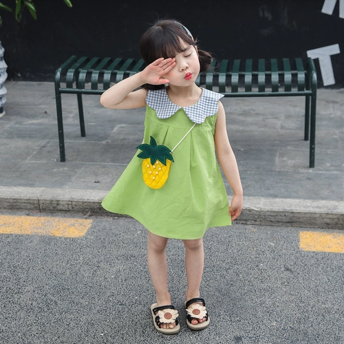 Летнее платье, юбка, летняя одежда для девочек, хлопковый тонкий наряд маленькой принцессы, детская одежда