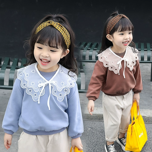 Весенний лонгслив для девочек, базовая приятная телу детская кукла, кукольный воротник, коллекция 2022, в западном стиле