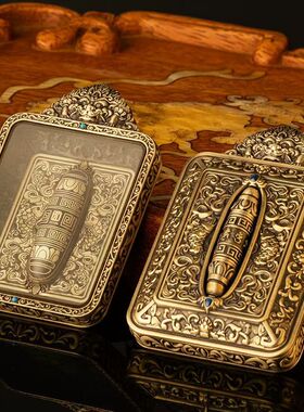 高档纯铜DIY吊坠壳子可转动雕刻高级外壳搭配纯手绘画芯正品爆款