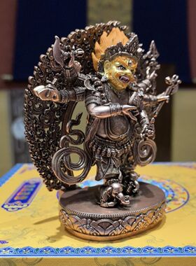 六臂白怙主 白六臂 高12厘米 合金材质