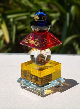 新款水晶舍利塔一切如来心秘密全身舍利宝箧印陀罗尼咒塔佛塔摆件