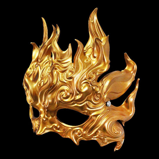 Antique half-face mask made of resin and hard