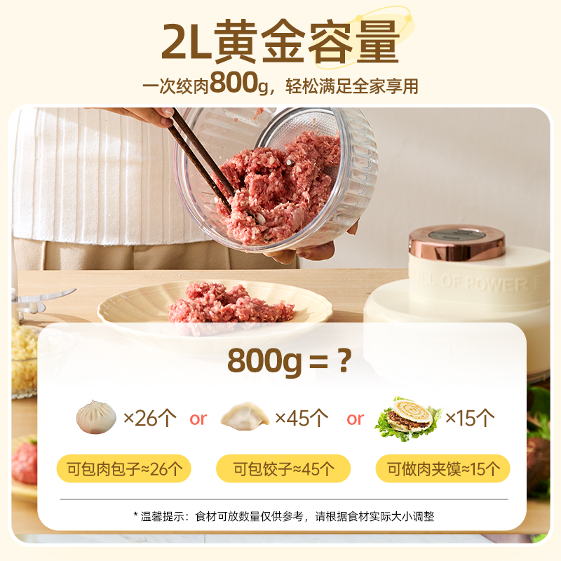 生活元素绞肉机家用多功能料理机电动打肉机小型绞馅碎肉机搅拌机