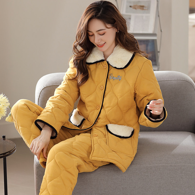 2025年新款睡衣女士冬季冬款珊瑚绒加厚三层夹棉保暖可外穿家居服,淘宝优惠券,粉丝福利购,淘宝优惠卷