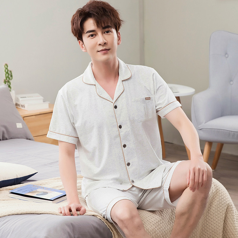 男士夏季莫代尔短袖短裤中年睡衣 芬颜睡衣/家居服套装