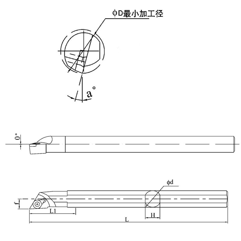 悍狮霸数控93度内径镗刀内孔车刀S12M/S16N/S20Q/S25S-SDJCR刀杆 - 图2