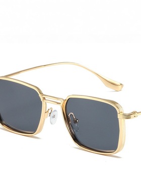 复古港风墨镜男士潮酷痞帅时尚街拍金属方框防紫外线太阳眼镜女