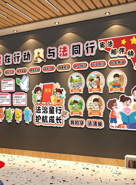 幼儿园法制教育中小学宪法日墙贴