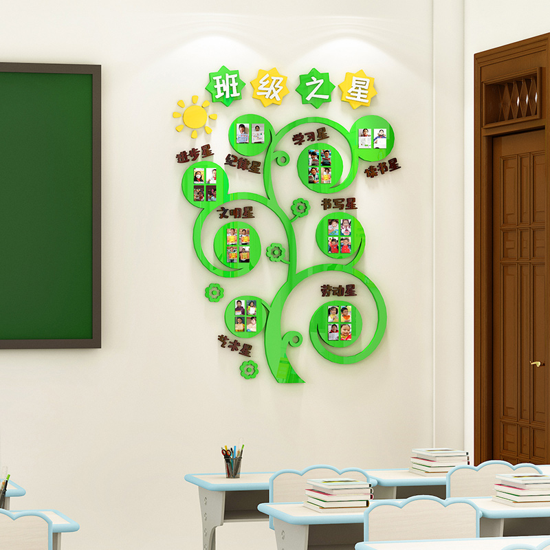 班级文化墙贴3d立体学习进步之星照片墙文化建设小学教室布置装饰 - 图2